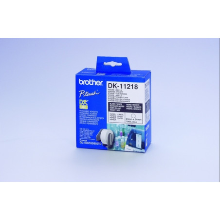 etichette brother dk-11218 round labels bianco dk