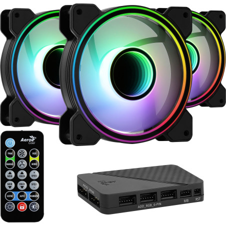 kit ventole 120x120 aerocool mirage 12 pro argb, 3-pack incl.