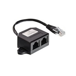 Adattatore di rete inline isdn rj45 m / a 2 uscite rj45 f con resistenza