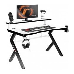 scrivania da gioco huzaro bianco [hz-hero 5.0 white]