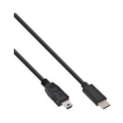 Cavo usb inline usb2.0 type c a type mini-b (5pin) nero 5m [35755]