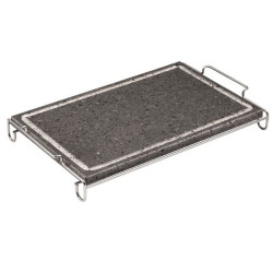 pietra lavica ilsa con impugnature c/piedi in acciaio 20x30cm [03410000ppv]