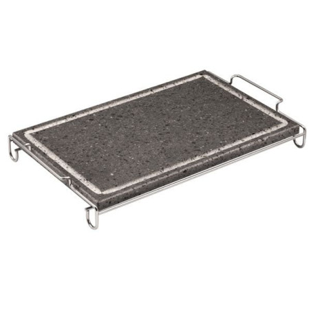 pietra lavica ilsa con impugnature c/piedi in acciaio 20x30cm [03410000ppv]