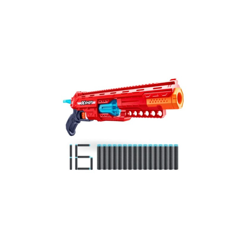 pistola zuru x-shot excel calibre blaster 16 dardi rosso [36675]