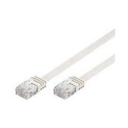 flat patch cable rj45 u/utp cat6 3,00m white bulk