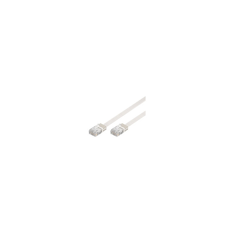 flat patch cable rj45 u/utp cat6 3,00m white bulk