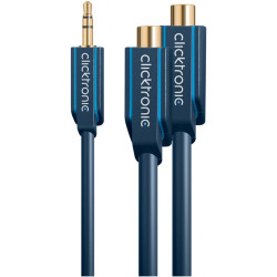 cavo audio stereo clicktronic 2xrca a jack 3.5mm f/m 0,10 m alta