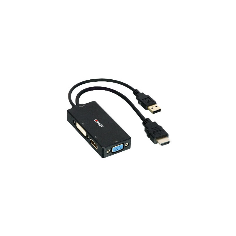 adattatore lindy hdmi a displayport/dvi/vga [38182]