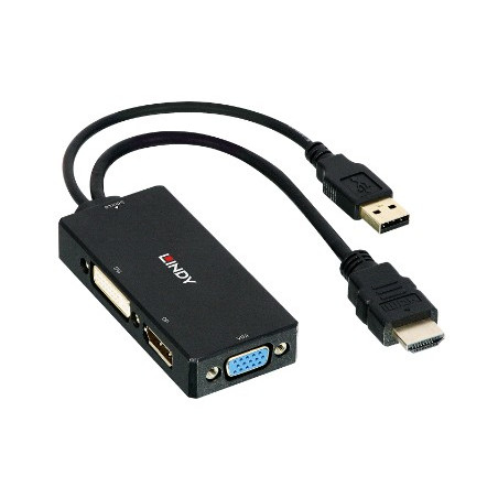 adattatore lindy hdmi a displayport/dvi/vga [38182]