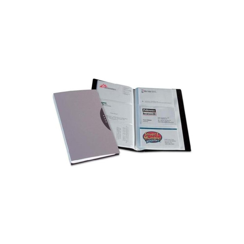 Portabiglietti da visita fellowes 120 tasche silver con custodia