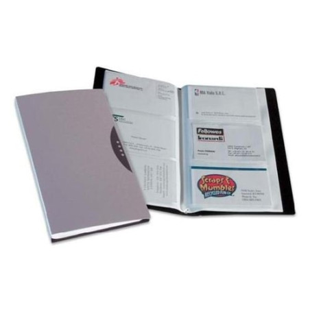 Portabiglietti da visita fellowes 120 tasche silver con custodia