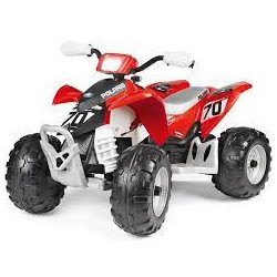 quad elettrico peg perego polaris outlaw 12v per bambini rosso