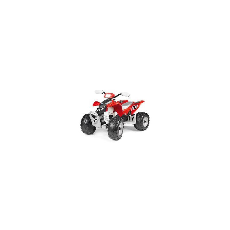 quad elettrico peg perego polaris outlaw 12v per bambini rosso