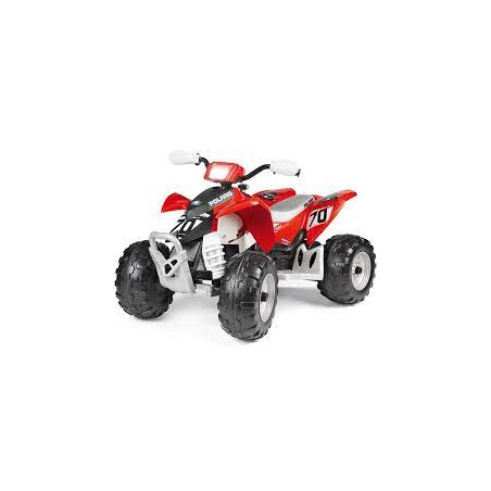 quad elettrico peg perego polaris outlaw 12v per bambini rosso