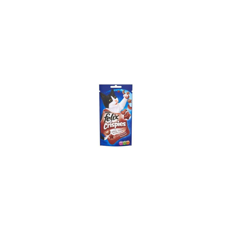 mangime secco felix crispies al manzo e pollo per gatto 45g