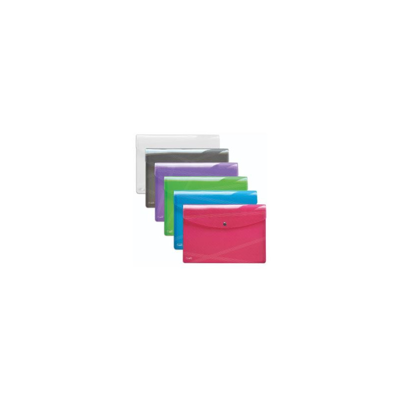buste con bottone favorit hawai a4 in polipropilene multicolore 6pz