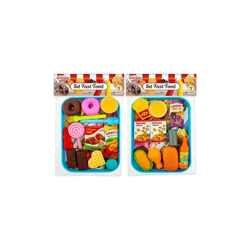 set da gioco teorema grande chef fast food con vassoio assortito