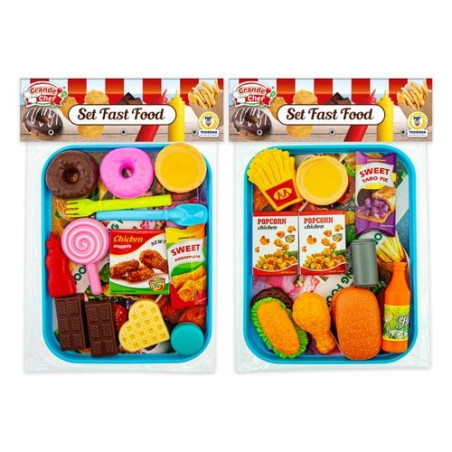 set da gioco teorema grande chef fast food con vassoio assortito