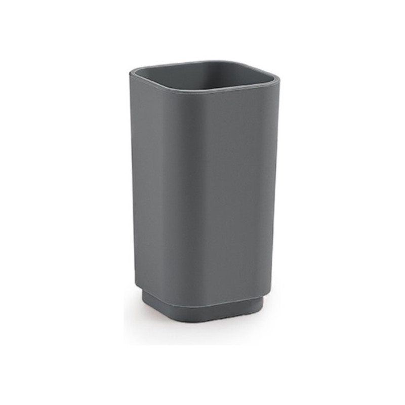 bicchiere porta spazzolino gedy 6398 08m seventy 65x122x65mm grigio
