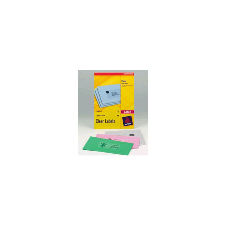 etichette avery laser trasparenti l7563-25fogli (14 etichette/foglio