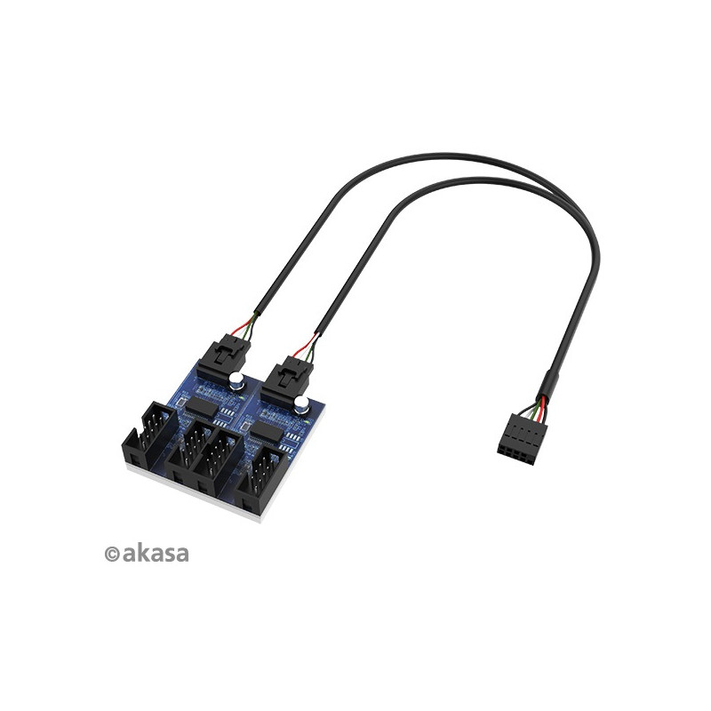 hub usb interno akasa usb 2.0 30cm [ak-cbub64-30bk]