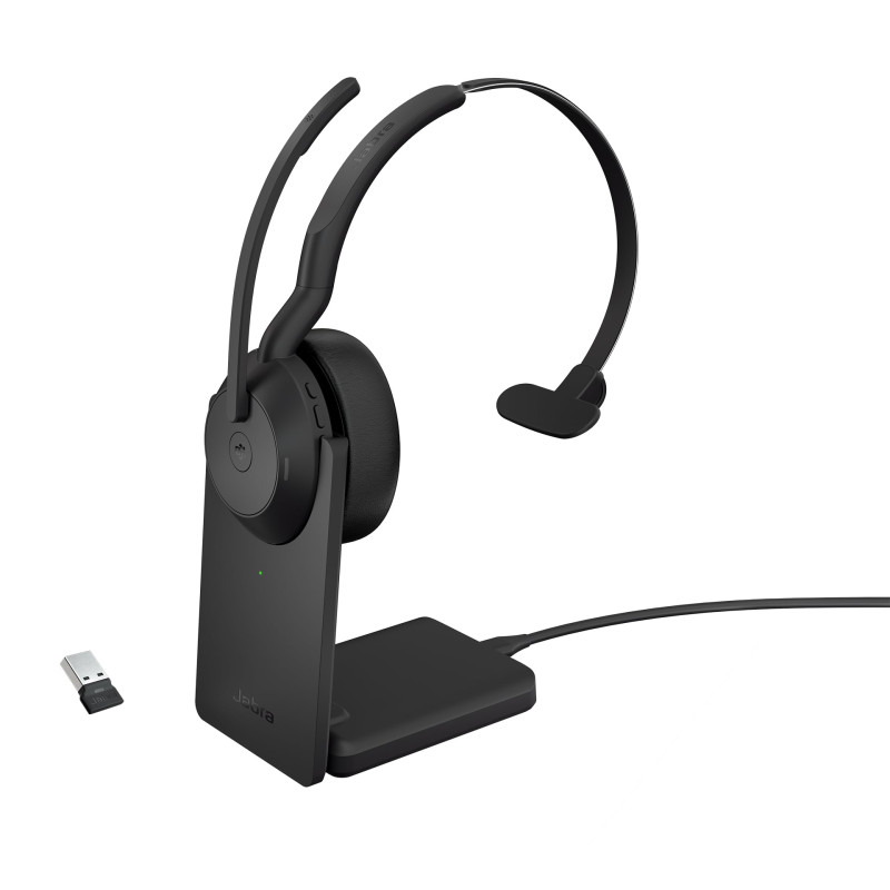 cuffia jabra evolve2 55 mono stereofonico con microfono usb/bluetooth