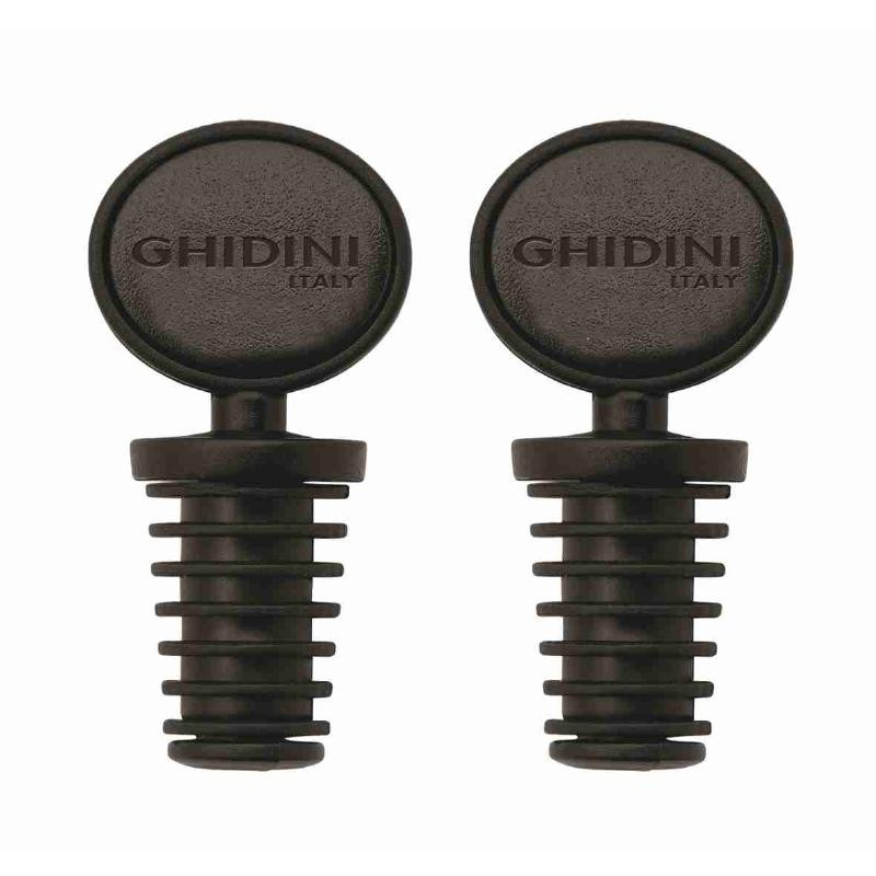 set tappi bottiglia ghidini cipriano 16006x sommelier nero 2pz