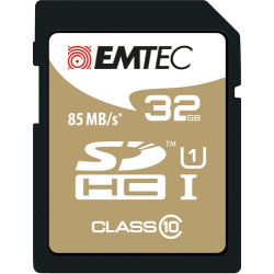 32gb scheda sd emtec sdhc classe 10 gold + kartenblister [ecmsd32ghc10gp]
