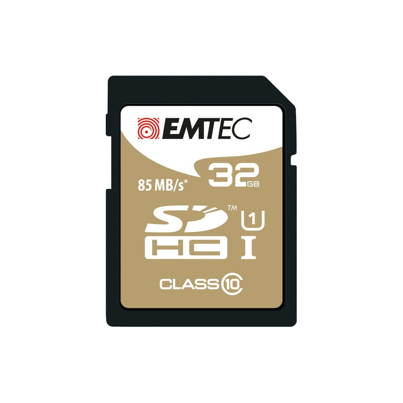 32gb scheda sd emtec sdhc classe 10 gold + kartenblister [ecmsd32ghc10gp]