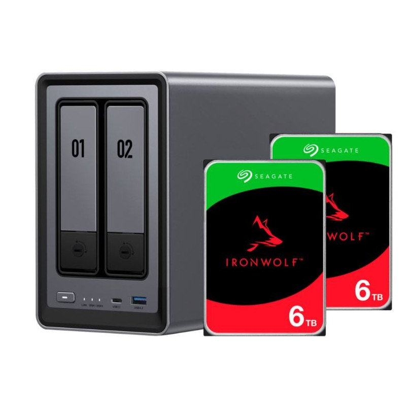 bundle ugreen dxp2800 2xhard disk seagate ironwolf 6tb [ugrsea-xp2]