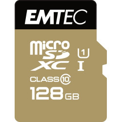 128gb scheda microsd emtec sdxc cl.10 gold + [ecmsdm128gxc10g]