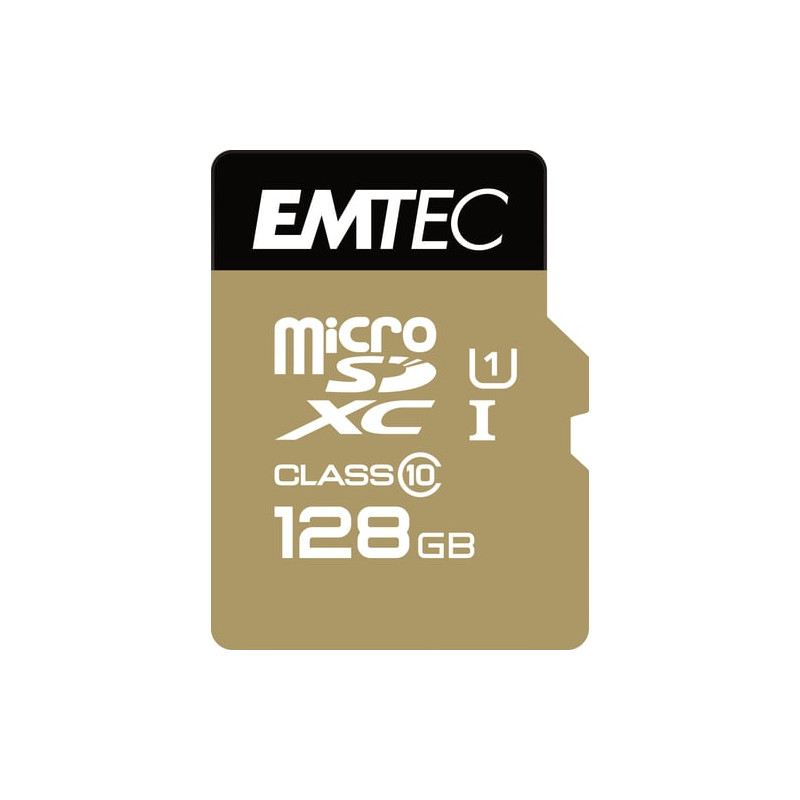 128gb scheda microsd emtec sdxc cl.10 gold + [ecmsdm128gxc10g]