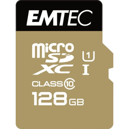 128gb scheda microsd emtec sdxc cl.10 gold + [ecmsdm128gxc10g]