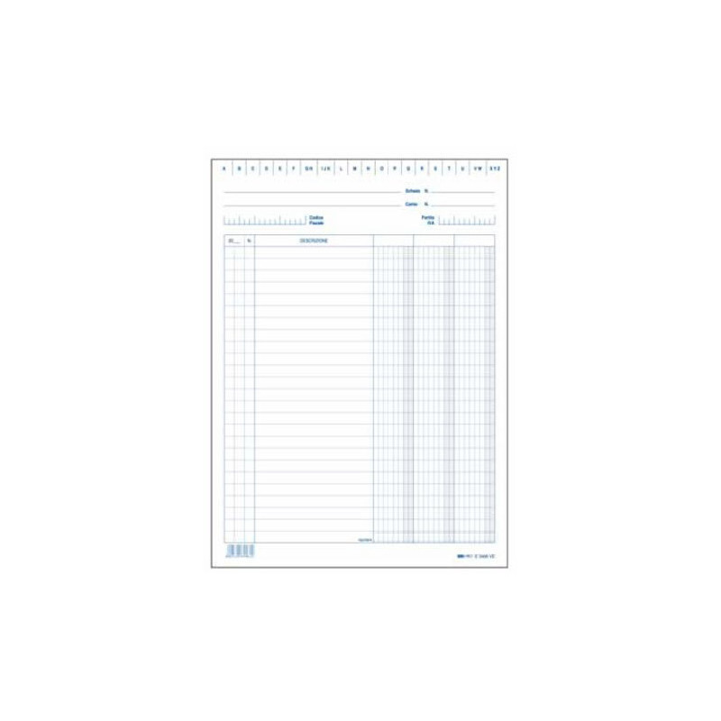100 schede 3 colonne verticale 24x17cm e3406 edipro [e3406bl]
