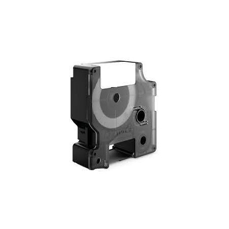 nastro poliestere permanente 9mm x 5.5mt nero su bianco 18482 rhino