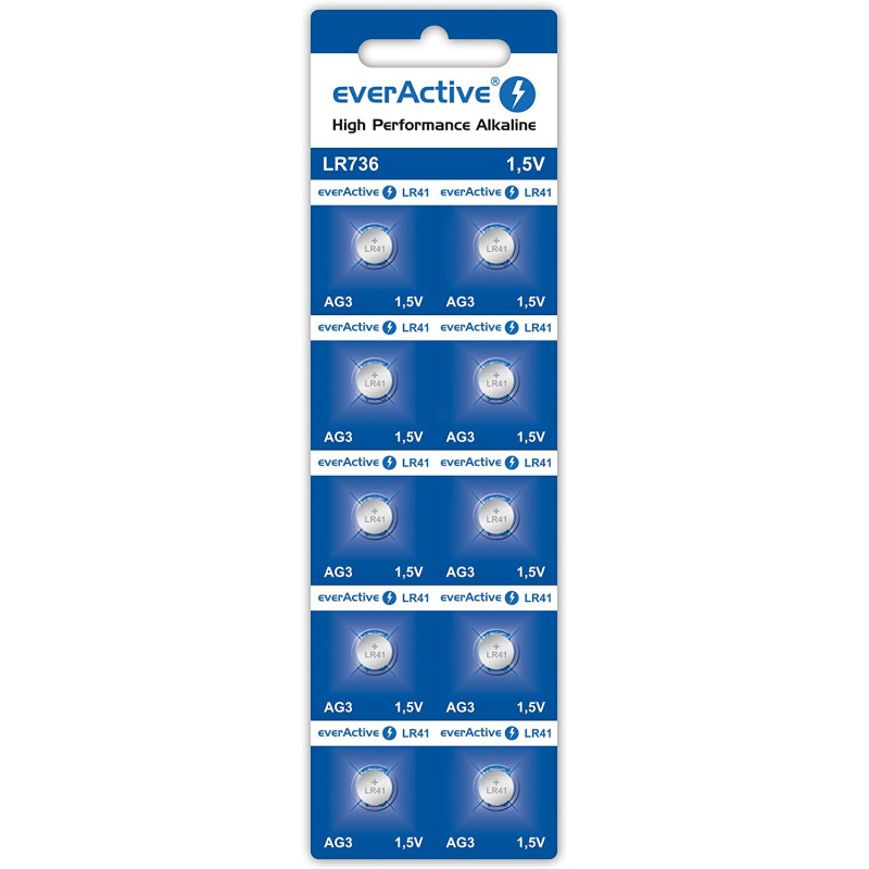 confezione di pile a bottone everactive g3 lr736 lr41 10pz [evag3]