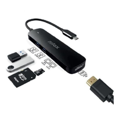 hub usb nilox nxdsusbc05 5in1 usb-c/hdmi 4k 30hz nero [nxdsusbc05]