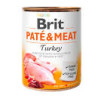 cibo umido brit pate' e carne con tacchino per cani adulti 800gr