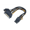 Cavo akasa 2x 15-pin-sata su 1x 6-pin-pcie adapter
