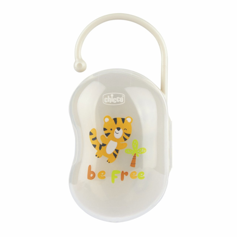 porta succhietto chicco be free per 2 ciucci con clip grigio