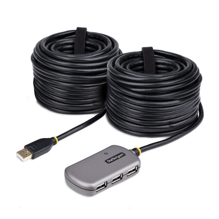 hub usb startech.com usb 2.0 4 porte con cavo di prolunga 24m argent/nero