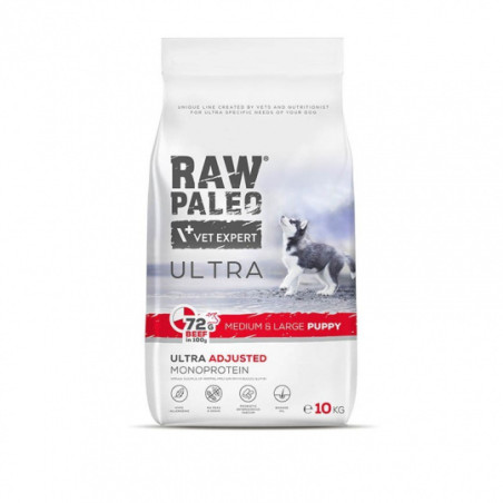 cibo secco vetexpert raw paleo ultra medium con manzo per cuccioli