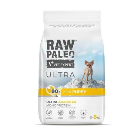 cibo secco raw paleo ultra mini con tacchino per cuccioli di piccola