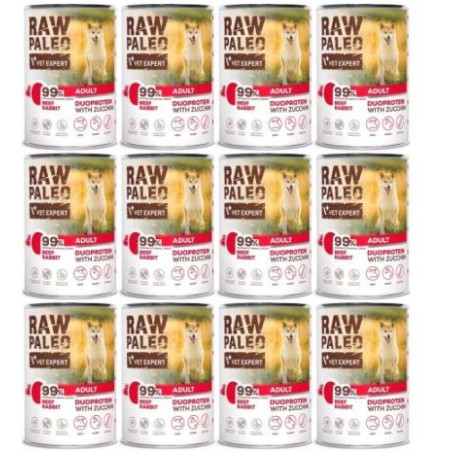 cibo umido vet expert raw paleo duoprotein : manzo e coniglio per