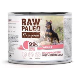 cibo umido vetexpert raw paleo duoprotein con carne di maiale e agnello