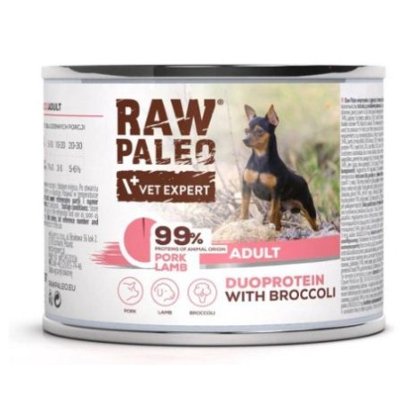 cibo umido vetexpert raw paleo duoprotein con carne di maiale e agnello