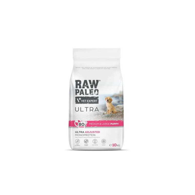 cibo secco vetexpert raw paleo ultra pork medium e large puppy maiale