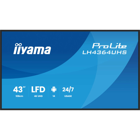 monitor digital signage lcd 43'' iiyama prolite lh4364uhs-b1ag