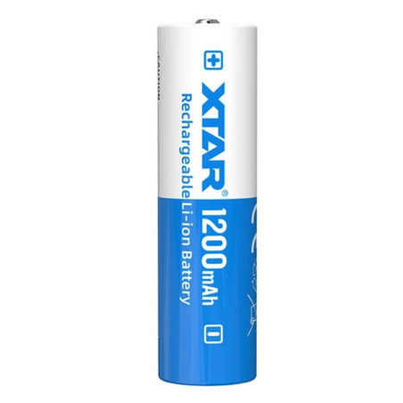 batteria xtar 14500-120pcm aa/r6 3.7v li-ion 1200mah [14500-1200]