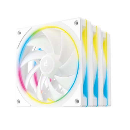 ventola 120x120 deepcool fl12 se wh 3in1 3x120mm bianco [r-fl12se-whapn3-g]